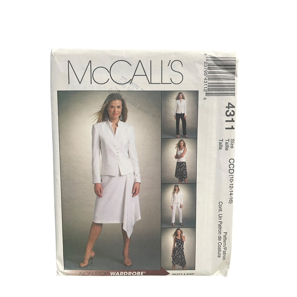 McCall's 4311 Misses Jacket Top Skirt Pants Sizes 10 12 14 16 Non-Stop Wardrobe